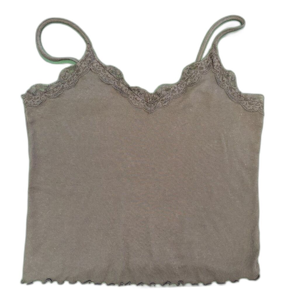 Old Navy Ribbed Lace-Trim Lettuce-Hem Cami